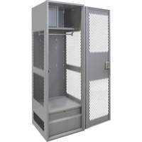 Gear Locker with Door, Steel, 24" W x 18" D x 72" H, Grey Solutions industrielles ALPHA
