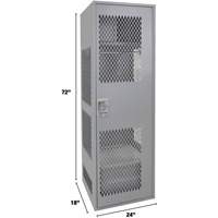 Gear Locker with Door, Steel, 24" W x 18" D x 72" H, Grey Solutions industrielles ALPHA