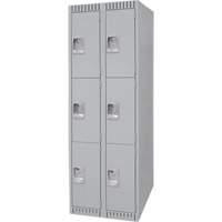 Casiers, 3 niveaux, Bloc de 2, 24" x 18" x 72", Acier, Gris, D&eacute;mont&eacute; Solutions industrielles ALPHA
