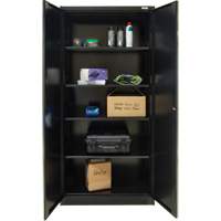 Hi-Boy Storage Cabinet, Steel, 4 Shelves, 72" H x 36" W x 18" D, Black Solutions industrielles ALPHA