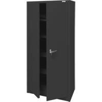 Armoire d'entreposage, Acier, 4 Tablettes, 66" h x 30" la x 15" P, Noir Solutions industrielles ALPHA