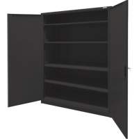 Armoire d'entreposage, Acier, 4 Tablettes, 78" h x 48" la x 24" P, Noir Solutions industrielles ALPHA