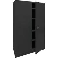 Armoire d'entreposage, Acier, 4 Tablettes, 78" h x 48" la x 24" P, Noir Solutions industrielles ALPHA