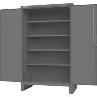 Armoire avec portes encastr&eacute;es en panneau perfor&eacute;, Acier, 4 Tablettes, 78" h x 48" la x 30" P, Gris Solutions industrielles ALPHA