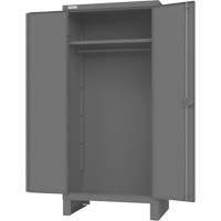 Armoire avec barre de suspension et portes encastr&eacute;es standards , Acier, 78" h x 36" la x 24" P, Gris Solutions industrielles ALPHA