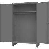 Armoire avec barre de suspension et portes encastr&eacute;es standards, Acier, 78" h x 48" la x 24" P, Gris Solutions industrielles ALPHA