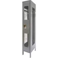 Vented Lockers, 12" x 18" x 78", Steel, Grey, Knocked Down, Perforated Solutions industrielles ALPHA