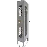 Vented Lockers, 12" x 18" x 78", Steel, Grey, Knocked Down, Perforated Solutions industrielles ALPHA