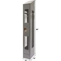 Vented Lockers, 12" x 18" x 88", Steel, Grey, Knocked Down, Perforated Solutions industrielles ALPHA