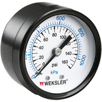Dry Pressure Gauge, 1-1/2" , 0 - 160 psi, Back Mount, Analogue Solutions industrielles ALPHA