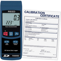 Thermo-an&eacute;mom&egrave;tre avec certificat de calibration, Enregistrement des donn&eacute;es, Gamme de v&eacute;locit&eacute; d'air de 0,4 - 30 m/sec Solutions industrielles ALPHA