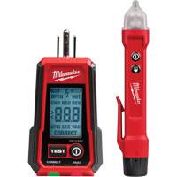 Voltage Detector with LED & GFCI Receptacle Tester Kit, 50 V - 1000 V, Display & Sound Alert Solutions industrielles ALPHA