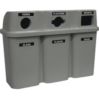 Recycling Containers Bullseye, Curbside, Plastic, 3 x 22 US Gal. Solutions industrielles ALPHA