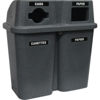 Recycling Containers Bullseye, Curbside, Plastic, 2 x 22 US gal. Solutions industrielles ALPHA