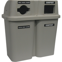 Recycling Containers Bullseye, Curbside, Plastic, 2 x 22 US gal. Solutions industrielles ALPHA