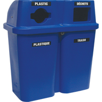 Recycling Containers Bullseye, Curbside, Plastic, 2 x 22 US gal. Solutions industrielles ALPHA