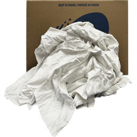 Recycled Wiping Rags, Cotton, White, 20 lbs. Solutions industrielles ALPHA