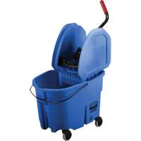 Ensemble de seau pour vadrouille et essoreuse WaveBrake, Pression vers le bas, 8,75 gal. US (35 pintes), Bleu Solutions industrielles ALPHA