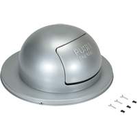 Couvercle pour baril &agrave; d&eacute;chets, Couvercle bomb&eacute;, M&eacute;tal, Convient aux contenants 23-1/2" dia. Solutions industrielles ALPHA