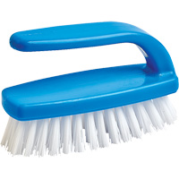Brosse pour le nettoyage des ongles, 4" l, Soies Synth&eacute;tique, Bleu/Blanc Solutions industrielles ALPHA