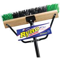 Ryno Push Broom with Braced Handle, 18", Stiff, PVC Bristles Solutions industrielles ALPHA