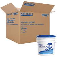 Syst&egrave;me d'essuie-tout en seau avec couvercle WetTask Solutions industrielles ALPHA