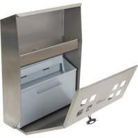 Cendrier, Montage mural, Acier inoxydable, Capacit&eacute; 1.6 Litres, Hauteur 13-4/5" Solutions industrielles ALPHA