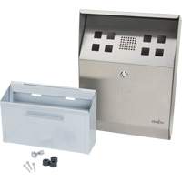 Cendrier, Montage mural, Acier inoxydable, Capacit&eacute; 1.6 Litres, Hauteur 13-4/5" Solutions industrielles ALPHA