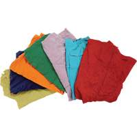 Chiffons fabriqu&eacute;s &agrave; partir de mat&eacute;riaux recycl&eacute;s, Coton, M&eacute;lange de couleurs, 25 lb Solutions industrielles ALPHA