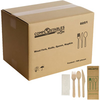 Wood Cutlery Set in Paper Bag Solutions industrielles ALPHA