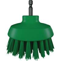 Brosse ronde HyDrive pour perceuse, Soies Tr&egrave;s ferme, Longueur de 3-1/10", Vert Solutions industrielles ALPHA