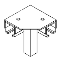 Floor Mount Curtain Partition 90° Corner Connector Solutions industrielles ALPHA