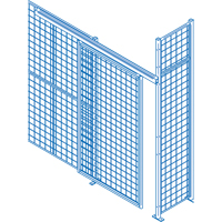 Wire Mesh Partition Components - Sliding Doors, 4' W x 8' H Solutions industrielles ALPHA