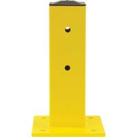 Poteau pour barri&egrave;re de s&eacute;curit&eacute;, Acier, 5" lo x 17" h, Jaune s&eacute;curit&eacute; OSHA Solutions industrielles ALPHA