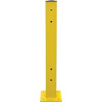 Poteau double pour barri&egrave;re de s&eacute;curit&eacute;, Acier, 5" lo x 44" h, Jaune s&eacute;curit&eacute; OSHA Solutions industrielles ALPHA