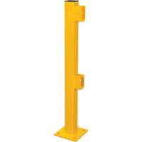Poteau d'extr&eacute;mit&eacute; pour garde-corps l&eacute;gers, Acier, 42" h, Jaune s&eacute;curit&eacute; OSHA Solutions industrielles ALPHA