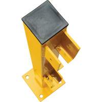 Poteau d'extr&eacute;mit&eacute; pour garde-corps l&eacute;gers, Acier, 42" h, Jaune s&eacute;curit&eacute; OSHA Solutions industrielles ALPHA