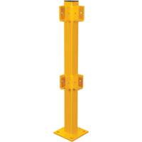 Poteau de coin pour garde-corps l&eacute;gers, Acier, 42" h, Jaune s&eacute;curit&eacute; OSHA Solutions industrielles ALPHA