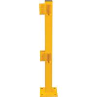 Poteau de coin pour garde-corps l&eacute;gers, Acier, 42" h, Jaune s&eacute;curit&eacute; OSHA Solutions industrielles ALPHA