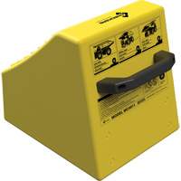 Cale de roue ultra-robuste pour l'exploitation mini&egrave;re Checkers Safety sans support, PEHD, Jaune, 14-1/2" la x 17-1/2" p x 16" h Solutions industrielles ALPHA