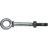 Eye Bolts, 3/8" Dia., 2-1/2" L, Galvanized, 1200 lbs. (0.6 tons) Capacity Solutions industrielles ALPHA