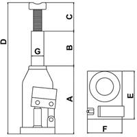 Cric-bouteille, 2 tonnes, 12" Hauteur &eacute;lev&eacute;e Solutions industrielles ALPHA