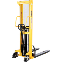 Gerbeur hydraulique manuel, Fonctionnement Pompe manuelle, Capacit&eacute; 2000 lb, Lev&eacute;e max 63" Solutions industrielles ALPHA