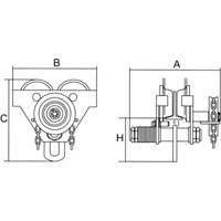 Chariot r&eacute;glable avec plaques de s&eacute;curit&eacute;, 1000 lb (0,5 tonne) Capacit&eacute;, 2-5/16" - 4-14/16" Solutions industrielles ALPHA