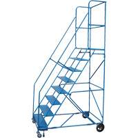 Escabeau roulant certifi&eacute; par la CSA avec pied verrouillable, 8 marches, Largeur de la marche 30", Hauteur de la plateforme 72", Acier Solutions industrielles ALPHA
