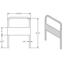 24" Chrome Handle for Platform Truck Solutions industrielles ALPHA