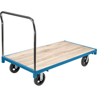 Chariot &agrave; plateforme robuste, 60" lo x 30" la, Capacit&eacute; de 2000 lb, Roues en Caoutchouc Solutions industrielles ALPHA