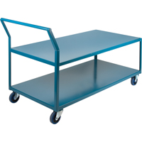 Chariots surbaiss&eacute;s robustes, 2 niveaux, 30" la x 60" p x 40" h, 1200 lb Cap Solutions industrielles ALPHA