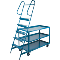 Chariots &agrave; cueillette, Acier, 24" la x 52" p, 3 tablettes, Capacit&eacute; 1200 lb Solutions industrielles ALPHA