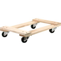 Wood Dollies - Medium-Duty, Polyolefin Wheels, 900 lbs. Capacity, 18" W x 30" D x 7" H Solutions industrielles ALPHA